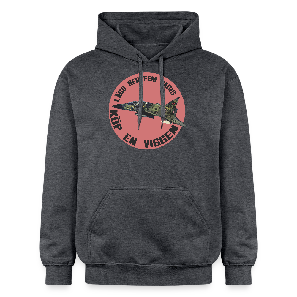 Lägg ner fem dagis - köp en Viggen (luvtröja unisex-edition) - mörkgråmelerad