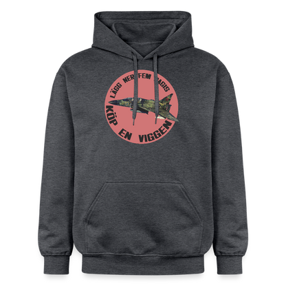 Lägg ner fem dagis - köp en Viggen (luvtröja unisex-edition) - mörkgråmelerad