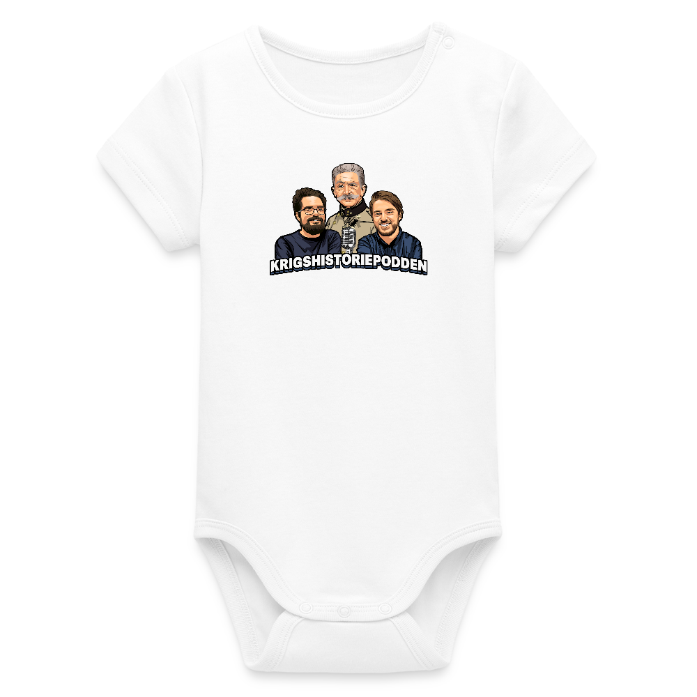 Krigshistoriepodden (ekologisk kortärmad babybody-edition) - vit