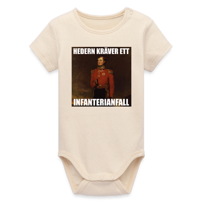 Hedern kräver ett infanterianfall (ekologisk kortärmad babybody-edition) - vitgrå