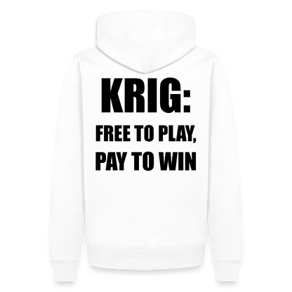 Krig: free to play, pay to win (premiumluvtröja herr-edition) - vit