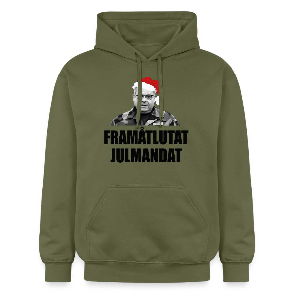Frammåtlutat Julmandat (premiumluvtröja herr-edition) - Militärgrön