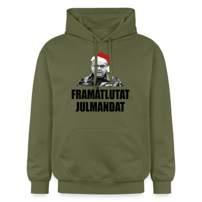 Frammåtlutat Julmandat (premiumluvtröja herr-edition) - Militärgrön