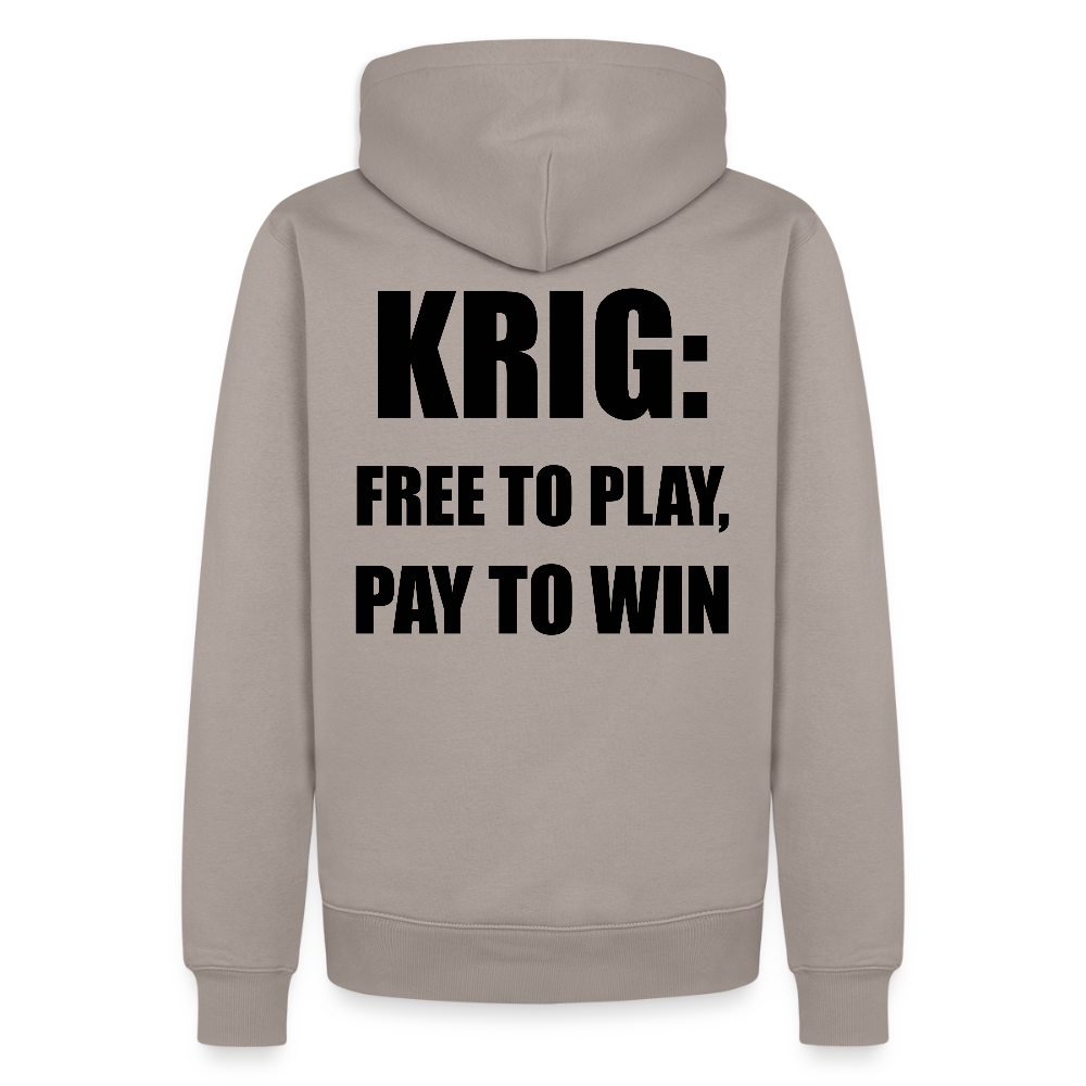 Krig: free to play, pay to win (premiumluvtröja herr-edition) - brungrå