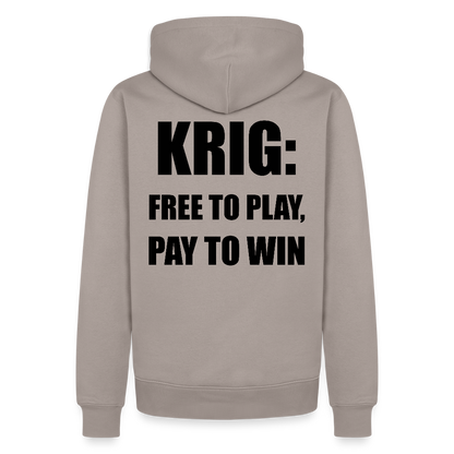 Krig: free to play, pay to win (premiumluvtröja herr-edition) - brungrå
