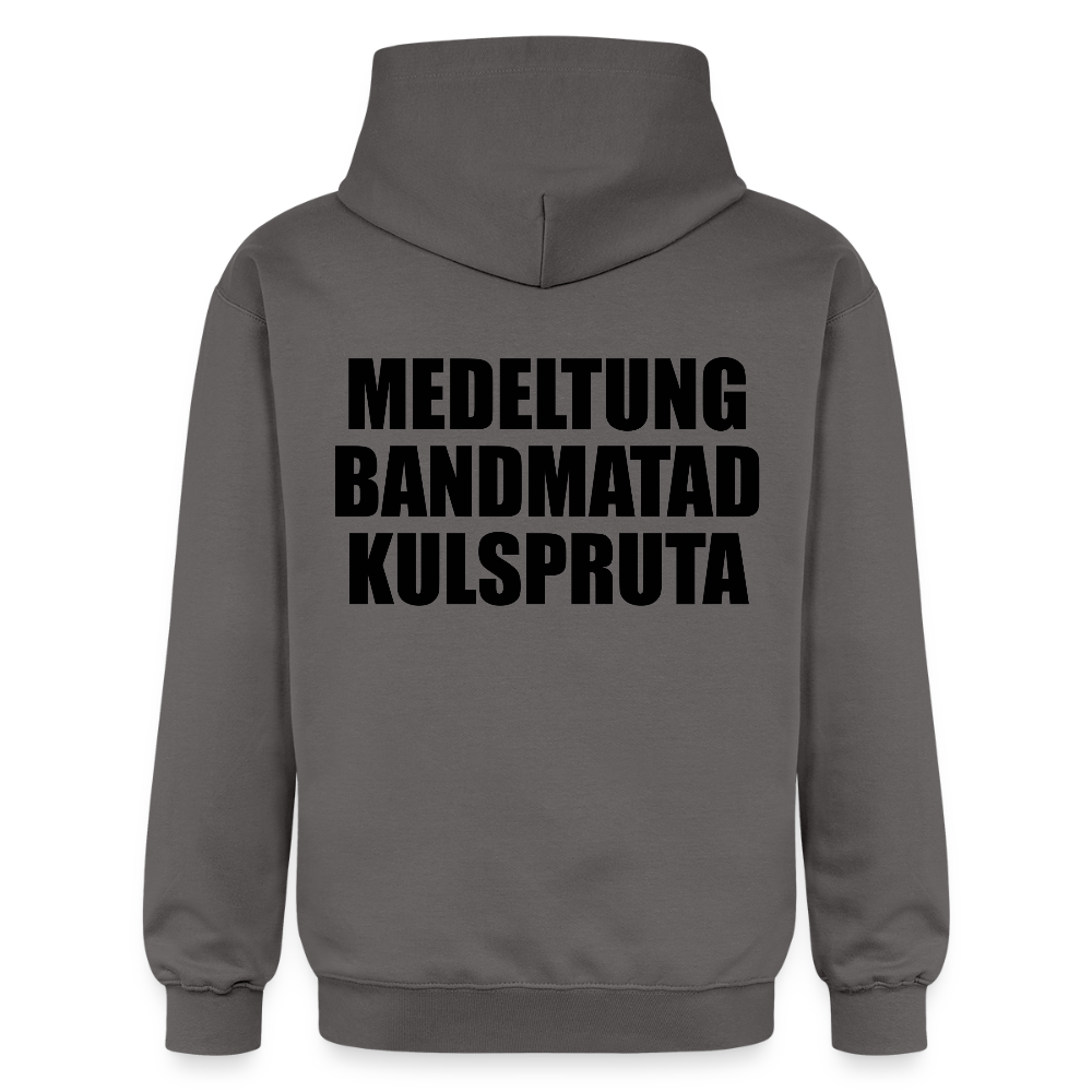 Medeltung Bandmatad Kulspruta (luvtröja unisex-edition) - mörkgrå