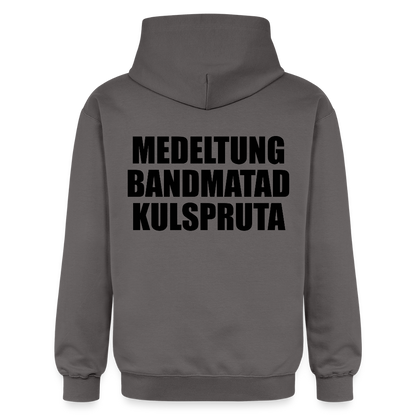 Medeltung Bandmatad Kulspruta (luvtröja unisex-edition) - mörkgrå