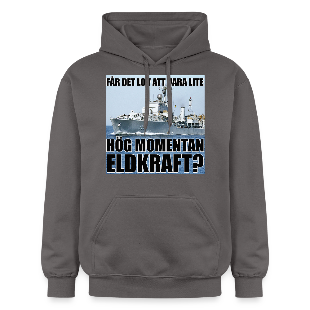 Får det lov att vara lite hög momentan eldkraft? – Halland luvtröja unisex Softstyle® Midweight - mörkgrå