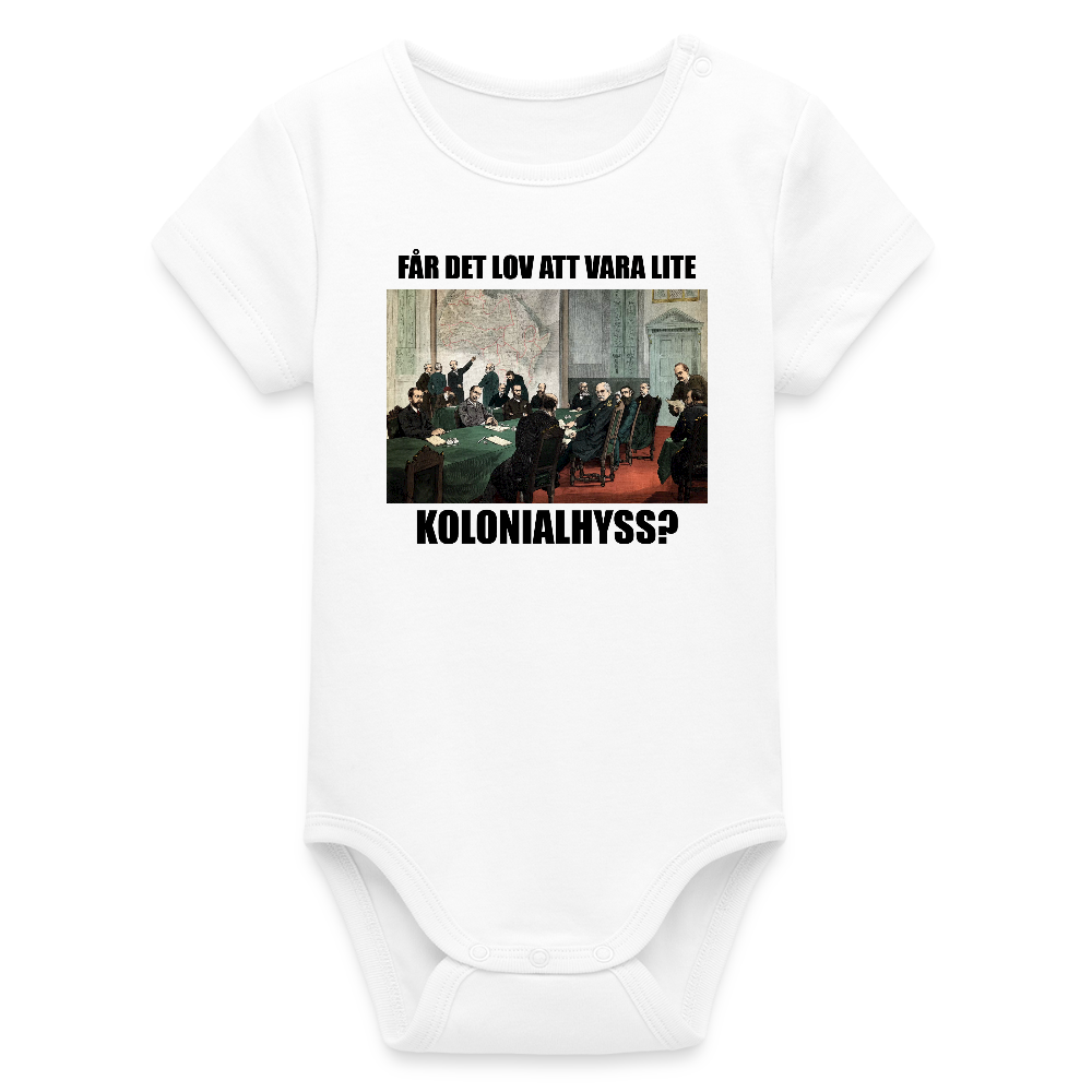 Får det lov att vara lite kolonialhyss? (ekologisk kortärmad babybody-edition) - vit