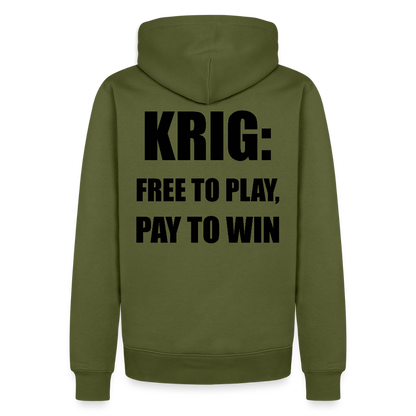Krig: free to play, pay to win (premiumluvtröja herr-edition) - kaki