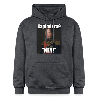 Kapitulera? Ney! luvtröja unisex-edition) - mörkgråmelerad