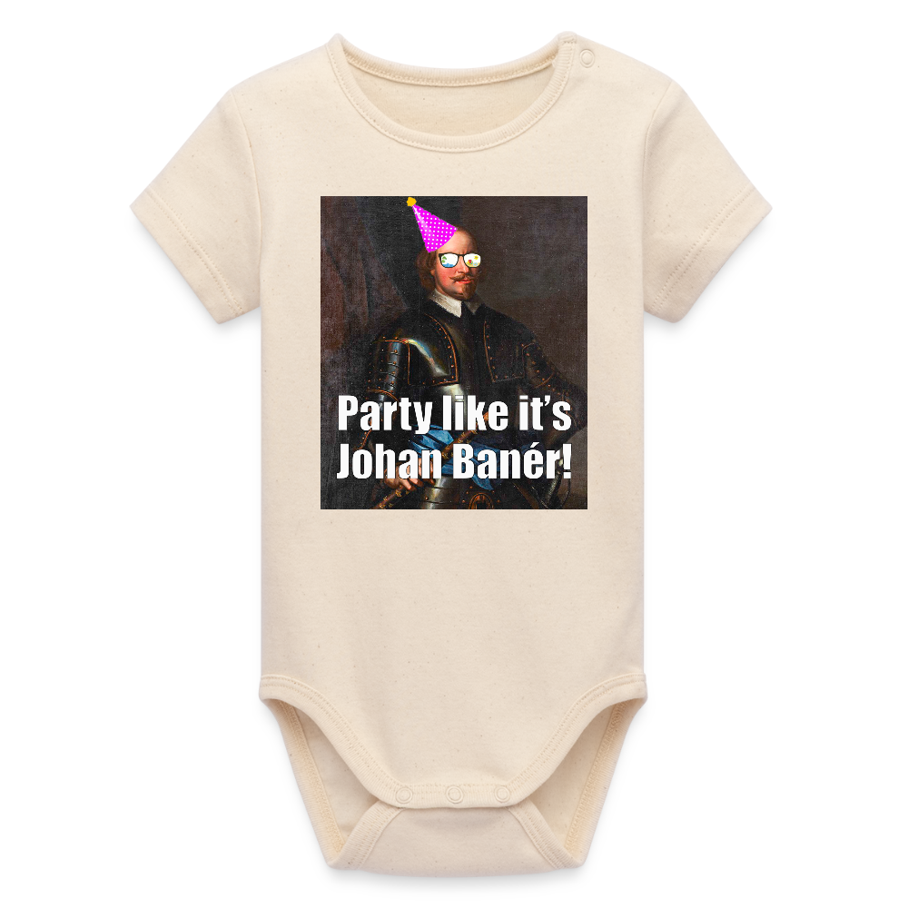 Party like it's Johan Banér! (ekologisk kortärmad babybody-edition) - vitgrå