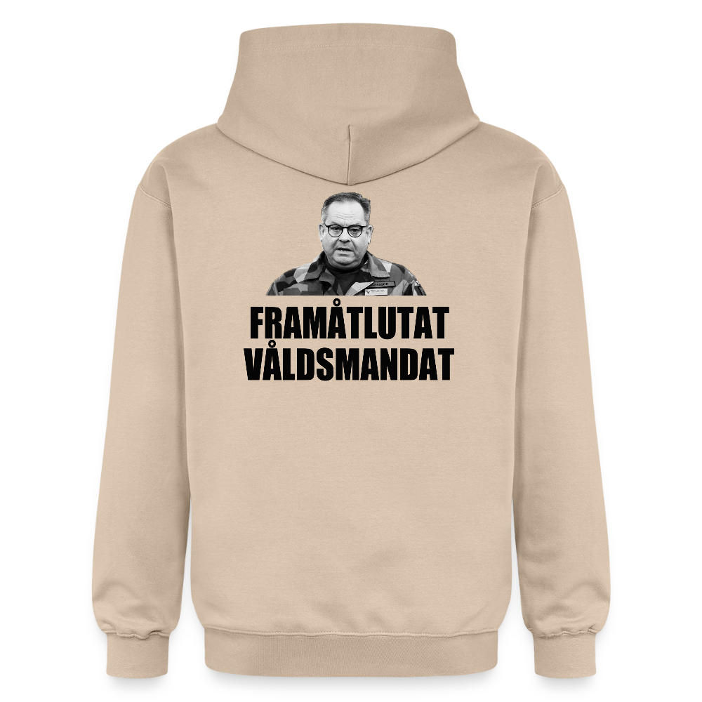 Framåtlutat våldsmandat (luvtröja unisex-edition) - sand