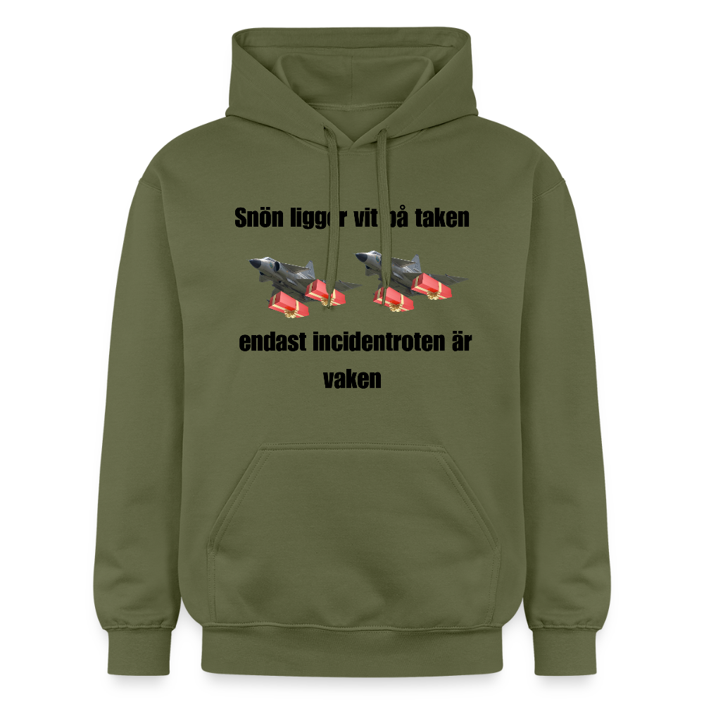 Snön ligger vit på taken (Premiumluvtröja herr-edition) - Militärgrön