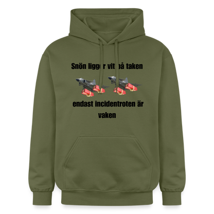 Snön ligger vit på taken (Premiumluvtröja herr-edition) - Militärgrön