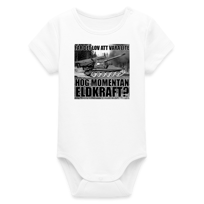 Får det lov att vara lite hög momentan eldkraft? – Bkan (ekologisk kortärmad babybody-edition) - vit
