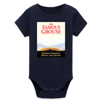 Famous Grouse (ekologisk kortärmad babybody-edition) - marinblått