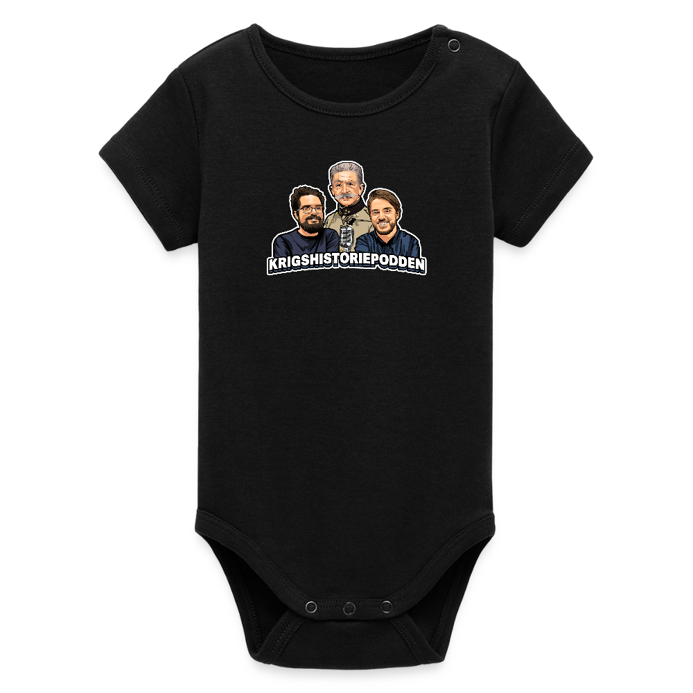 Krigshistoriepodden (ekologisk kortärmad babybody-edition) - svart