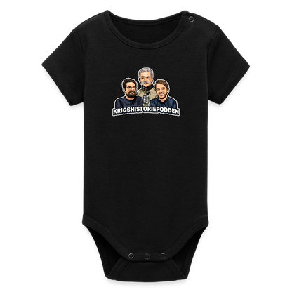 Krigshistoriepodden (ekologisk kortärmad babybody-edition) - svart