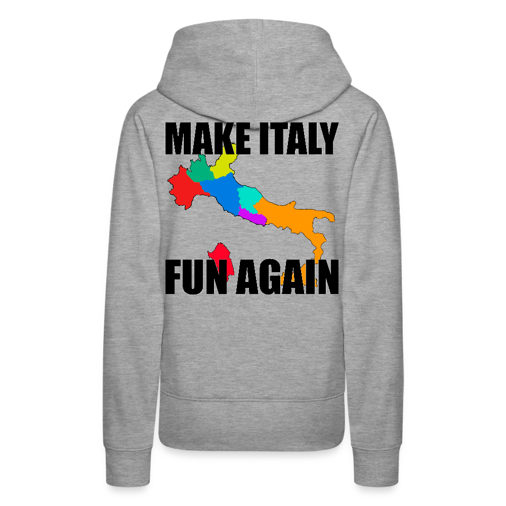 Make Italy Fun Again (Premiumluvtröja dam-edition) - gråmelerad
