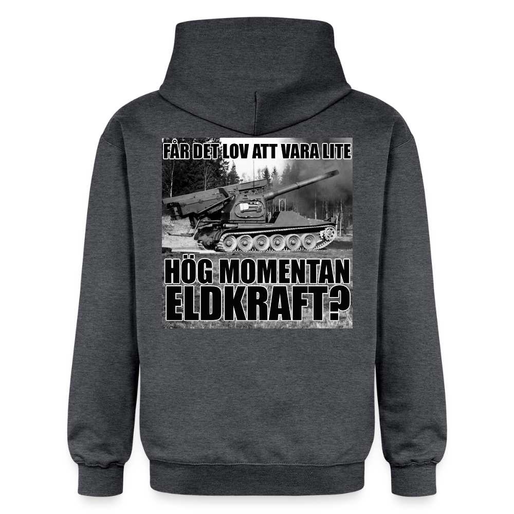 Får det lov att vara lite hög momentan eldkraft? – Bkan (luvtröja unisex-edition) - mörkgråmelerad