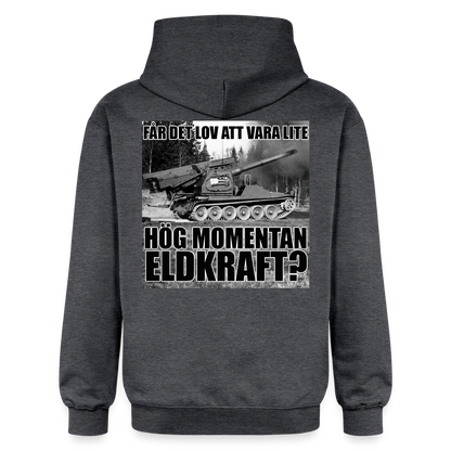 Får det lov att vara lite hög momentan eldkraft? – Bkan (luvtröja unisex-edition) - mörkgråmelerad