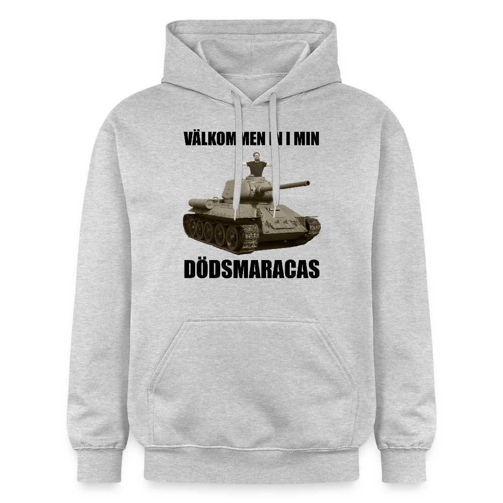 Välkommen in i min dödsmaracas! (luvtröja unisex-edition) - ljusgråmelerad
