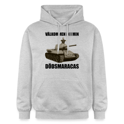 Välkommen in i min dödsmaracas! (luvtröja unisex-edition) - ljusgråmelerad