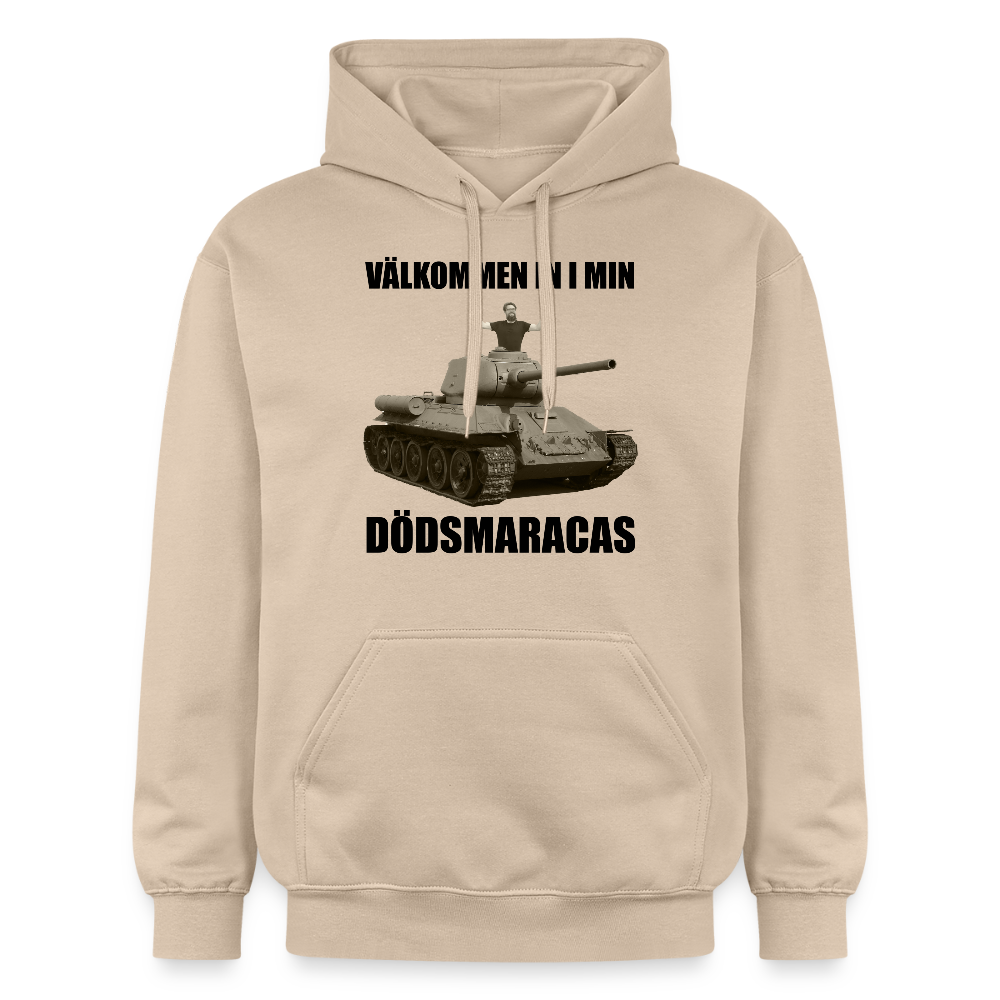 Välkommen in i min dödsmaracas! (luvtröja unisex-edition) - sand