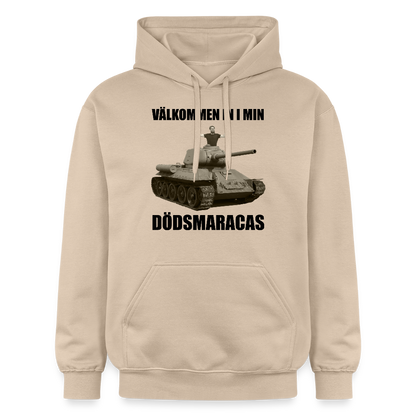 Välkommen in i min dödsmaracas! (luvtröja unisex-edition) - sand
