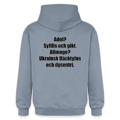 Adel? Syfilis och gikt. Allmoge? Ukrainsk fläcktyfus och dysenteri. (luvtröja unisex-edition) - blå