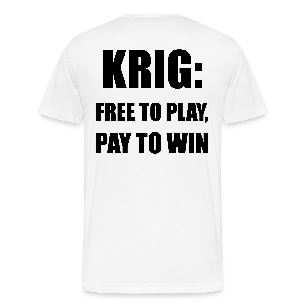 Krig: free to play, pay to win (ekologisk premium-T-shirt herr-edition) - vit