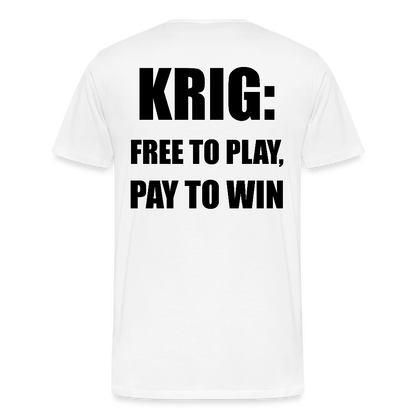 Krig: free to play, pay to win (ekologisk premium-T-shirt herr-edition) - vit