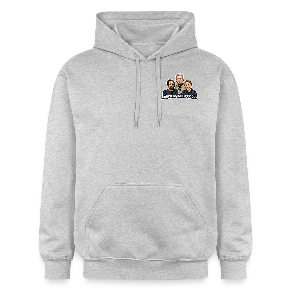 Medeltung Bandmatad Kulspruta (luvtröja unisex-edition) - ljusgråmelerad