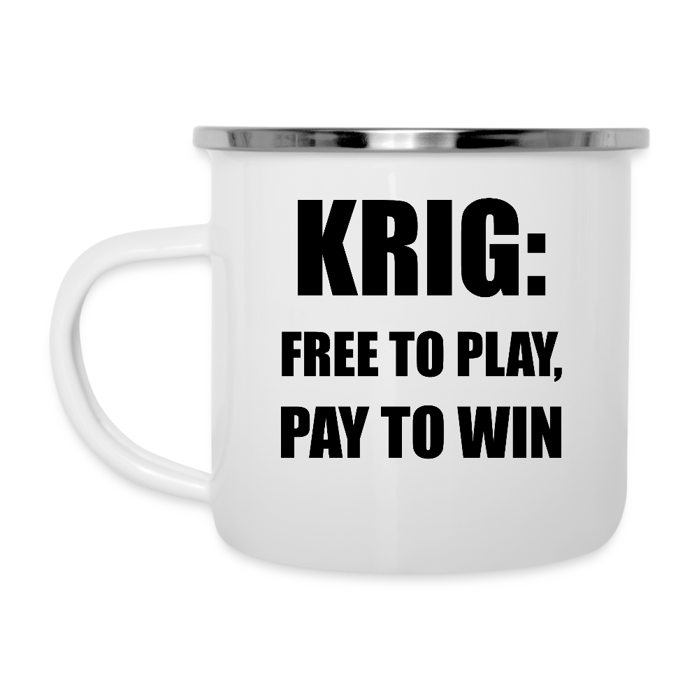 Krig: Free t oplay, pay to win! (Emaljmugg-edition) - vit