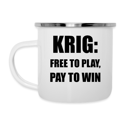Krig: Free t oplay, pay to win! (Emaljmugg-edition) - vit