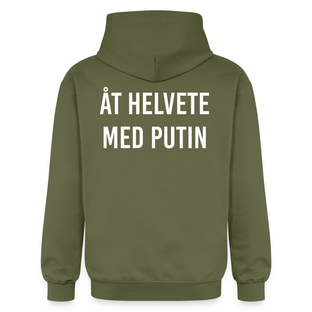 Åt helvete med Putin  (unisex hoodie-edition) - Militärgrön