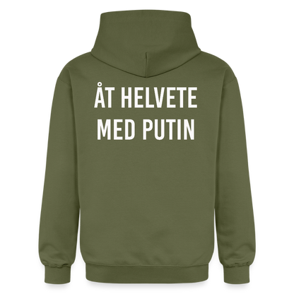 Åt helvete med Putin  (unisex hoodie-edition) - Militärgrön