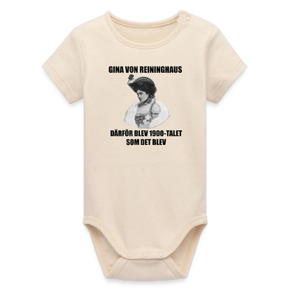 Gina von Reininghaus (ekologisk kortärmad babybody-edition) - vitgrå