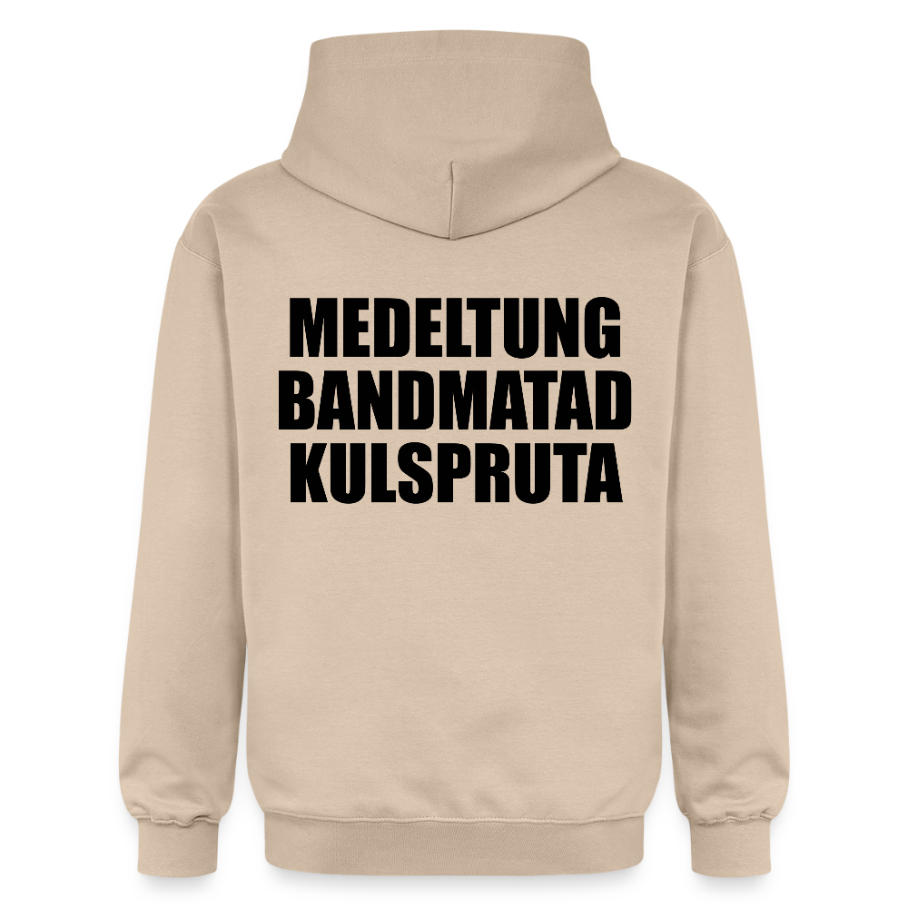 Medeltung Bandmatad Kulspruta (luvtröja unisex-edition) - sand