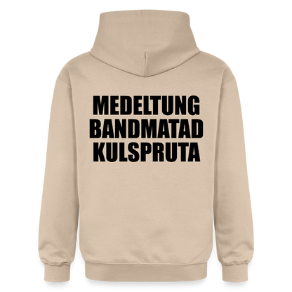 Medeltung Bandmatad Kulspruta (luvtröja unisex-edition) - sand