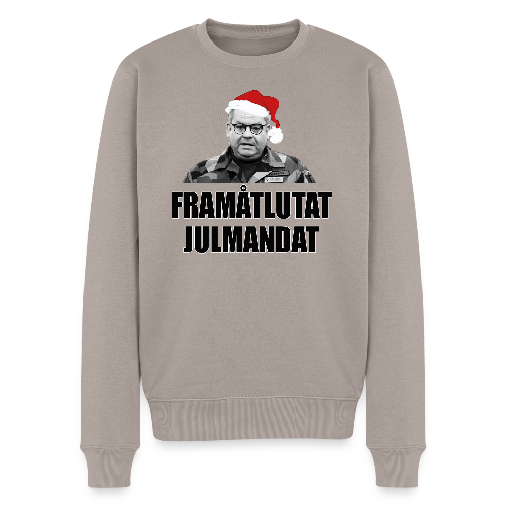Framåtlutat Julmandat (ekologisk sweatshirt herr-edition) - brungrå