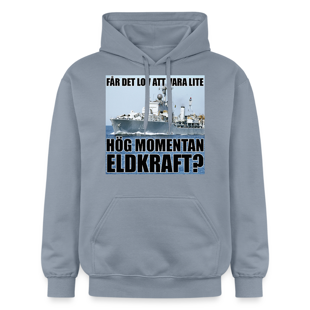 Får det lov att vara lite hög momentan eldkraft? – Halland luvtröja unisex Softstyle® Midweight - blå