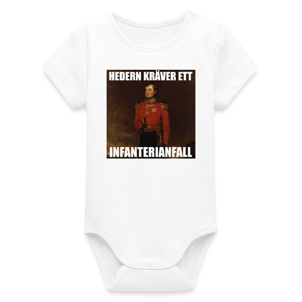 Hedern kräver ett infanterianfall (ekologisk kortärmad babybody-edition) - vit