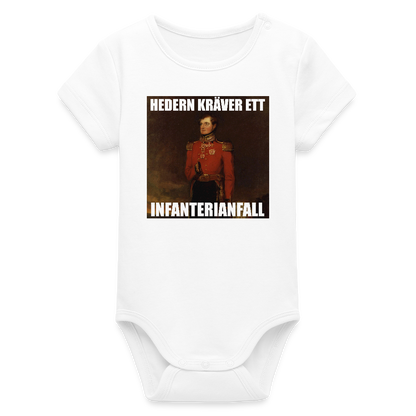 Hedern kräver ett infanterianfall (ekologisk kortärmad babybody-edition) - vit