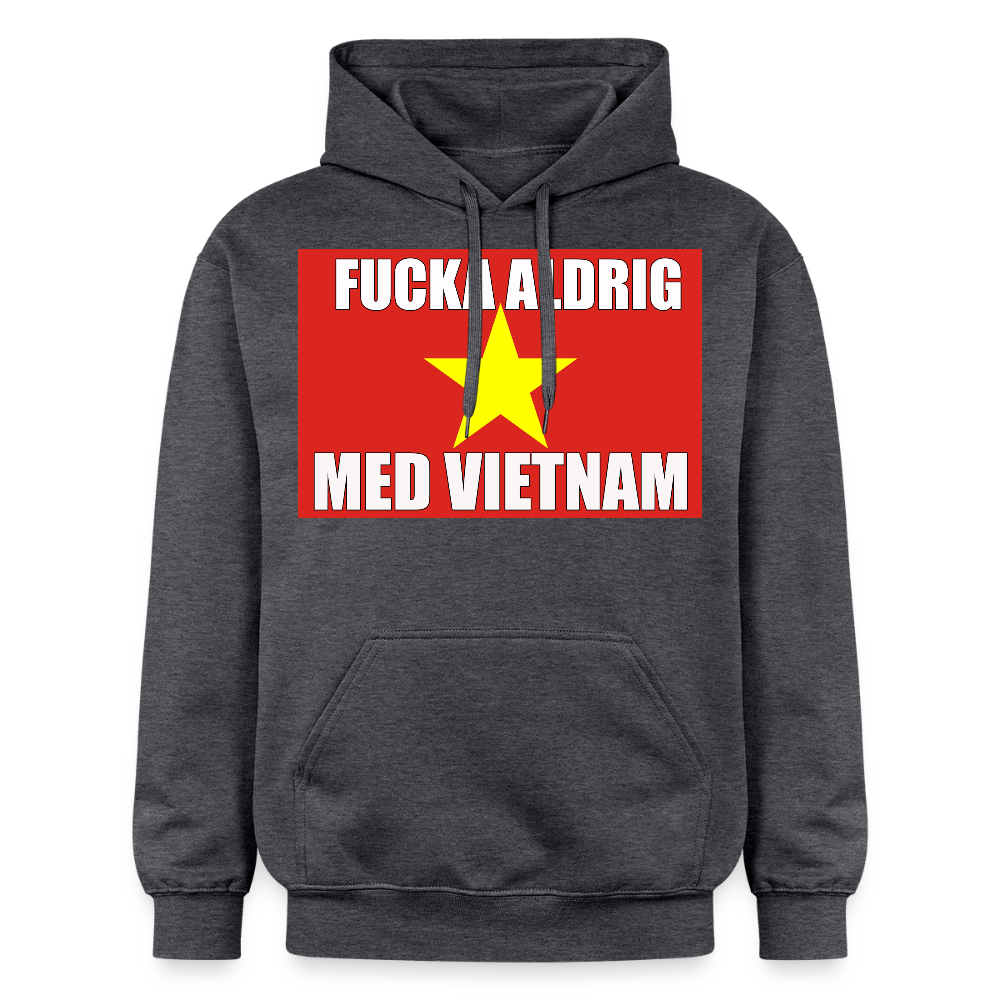 Fucka aldrig med Vietnam (luvtröja unisex-edition) - mörkgråmelerad