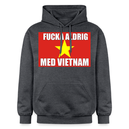 Fucka aldrig med Vietnam (luvtröja unisex-edition) - mörkgråmelerad