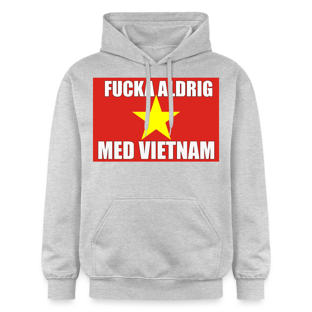 Fucka aldrig med Vietnam (luvtröja unisex-edition) - ljusgråmelerad