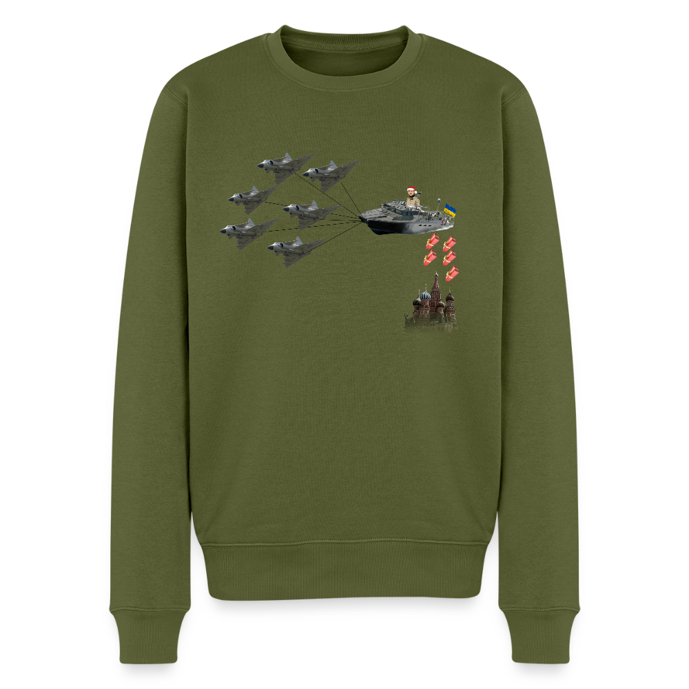 Sankt Conrad är Moskvas brandbombstomte (Premiumjultröja herr-edition) - kaki