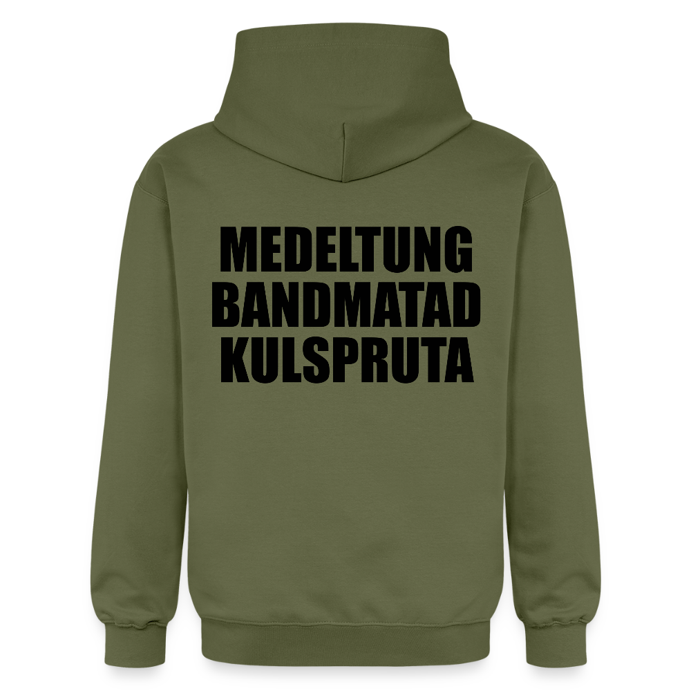 Medeltung Bandmatad Kulspruta (luvtröja unisex-edition) - Militärgrön